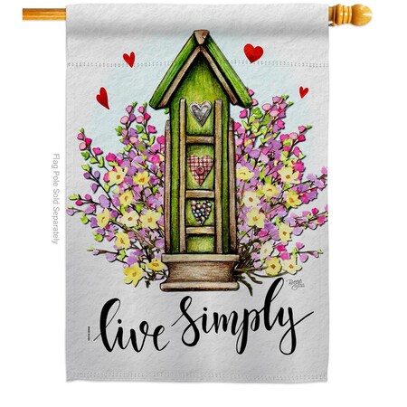 Gardencontrol 28 x 40 in. Live Simple Sweet Life Home Double-Sided Vertical House Flags - Banner Garden GA3912225